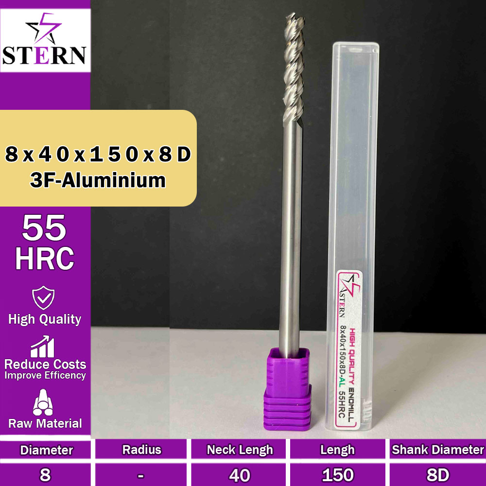 فرزکارباید آلومینیوم سه پر STERN 8*40*150*8D