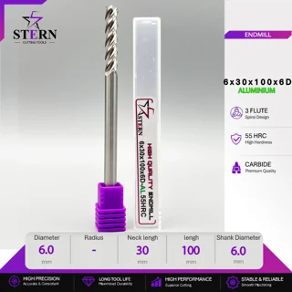 فرز انگشتی کارباید آلومینیوم سه پر STERN 6*30*100*6D