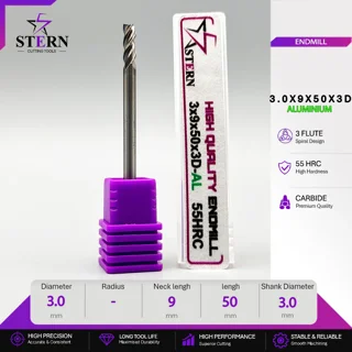 فرز انگشتی کارباید آلومینیوم سه پر STERN 3*9*50*3D