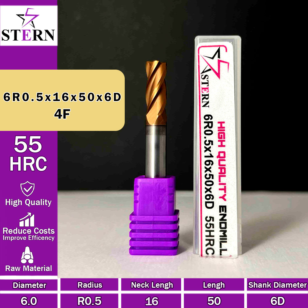 فرز کارباید تیپ ردیوس 6R0.5*16*50*6D STERN
