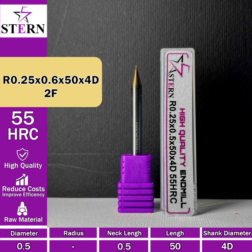 فرزانگشتی کارباید بالنوز اعشاری R0.25*0.6*50*4D STERN