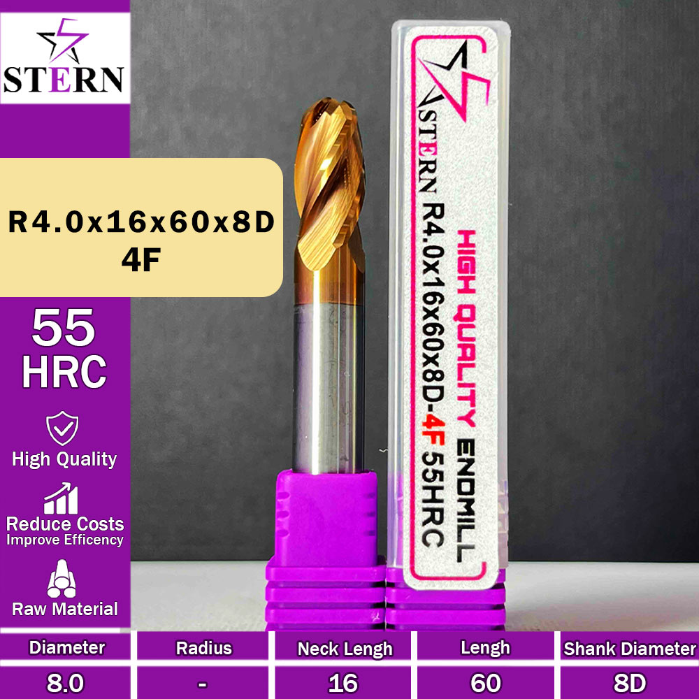 فرزانگشتی کارباید بالنوز چهارپر R4.0*16*60*8D STERN