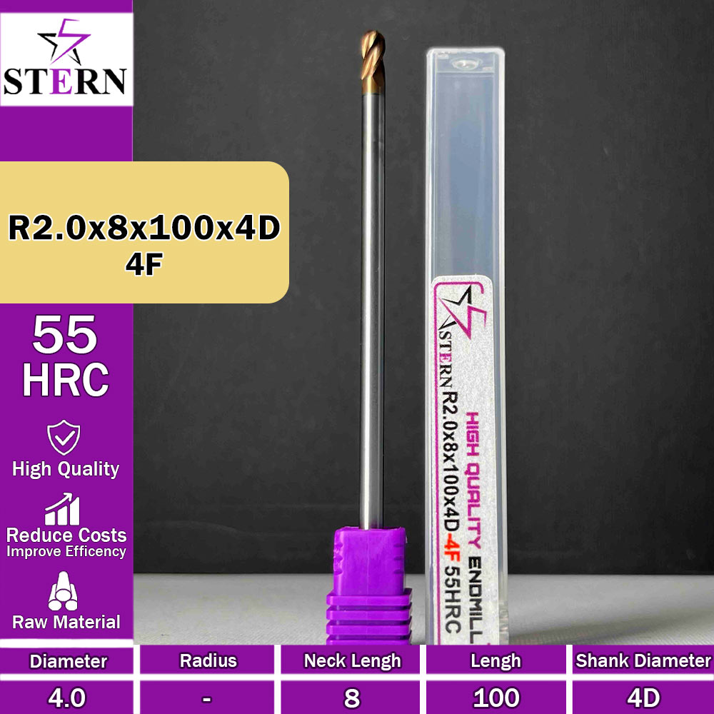 فرزانگشتی کارباید بالنوز چهارپر R2.0*8*100*4D STERN