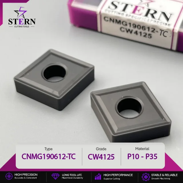 اینسرت STERN مدل CNMG190612-CW4125 مخصوص ماشینکاری فولاد و فولاد سخت